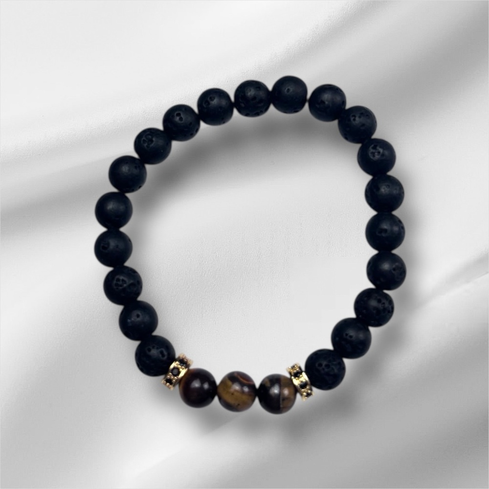 Black and Brown Beaded Bracelet